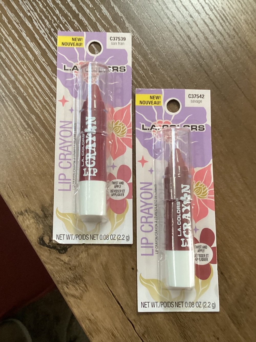 LA Colors Lip Crayon San Fran & Savage Bundle 2-Pack New